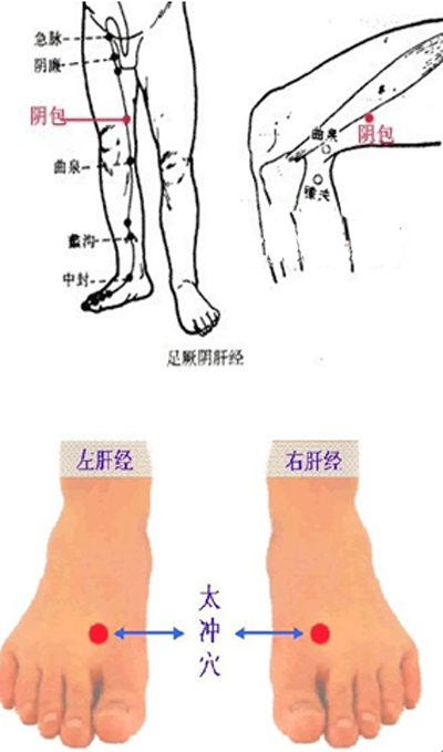 阴包穴和太冲穴